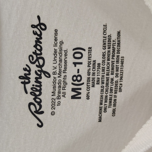 Rolling Stones Graphic Tee Size Medium Ivory Multi Color Graphic Short Sleeve - Picture 4 of 5